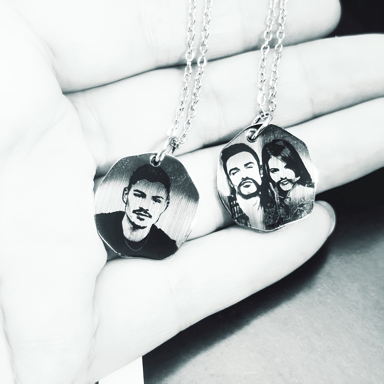 Custom Engraved Photo Pendant Necklace Stainless Steel Jewelry